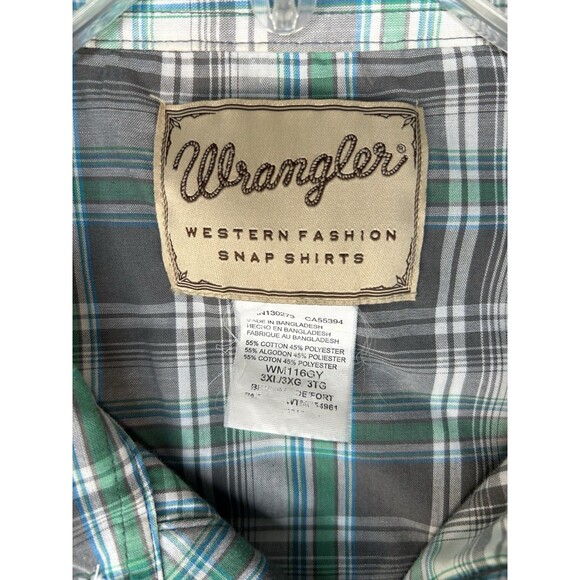 Wrangler Western Shirt Plaid Pearl Snap Short Sleeve Cowboy Size 3XL Lot Of 2 - Picture 14 of 15